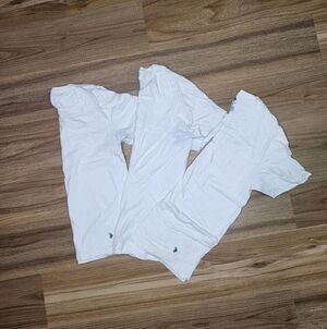 3 White Crew Neck Shirts